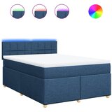 vidaXL Krevet s oprugama i madracem plavi 140 x 190 cm od tkanine | shoptok.hr