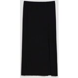 Marisse Black Midi Pencil Skirt With Slit | shoptok.hr