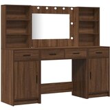  Toaletni stol s LED svjetlima Smeđi hrast 158 5x41x135 cm | shoptok.hr