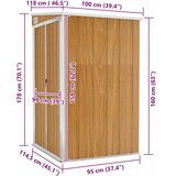  Zidno vrtno spremište smeđe 118 x 100 x 178 cm pocinčani čelik | shoptok.hr