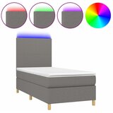  Krevet box spring s madracem LED tamnosivi 100x200 cm tkanina | shoptok.hr