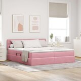  Krevet s od storage 2 kom. Ružičasta 200 x 200 cm Velvet | Shoptok.si