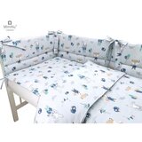 MimiNu posteljina set 5 elem. Bunny and Fox Blue (za krevetić 120x60 cm) | shoptok.hr