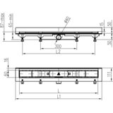 Liv podna tuš kanalica Standard (85 cm, Plemeniti čelik) | shoptok.hr