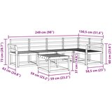  Set vanjskih sofa 6 kom. Bijela Čvrsto drvo akacije | shoptok.hr
