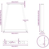  Noge za blagovaonski stol V-oblik 2 kom Bijele 50x(72-73,3) cm Čelik | shoptok.hr
