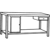 eurokraft basic Delovna miza iz krom-nikljevega jekla, 1 spodnja omarica, 1 predal, 1 cela polica, širina 800 mm | Shoptok.si