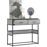 vidaXL Konzolna mizica siva sonoma 90x35x80 cm inženirski les | Shoptok.si
