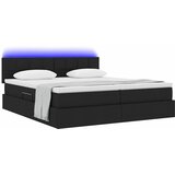  LED krevet za pohranu s madracem Crna 200 x 200 cm Tkanina | shoptok.hr