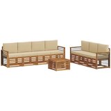  Setovi sofa 8 kom. Prirodna i bež Čvrsto drvo akacije | shoptok.hr