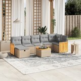 Maison Chic Seti vrtnega pohištva - Vrtna garnitura - Vrtni pohištvo set 8-delna z blazinami bež poli ratan, (21800200) | Shoptok.si