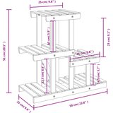  Stalak za cvijeće 58 x 25 x 51 cm od masivne jelovine | shoptok.hr