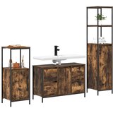  Set namještaja za kupaonicu 3 pcs Dimnjeni hrast i crna | shoptok.hr