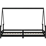  Okvir za dječji krevet crni 90 x 200 cm od masivne borovine | shoptok.hr