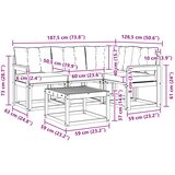  Set vanjskih sofa 5 kom. Prirodna i svijetlo siva | shoptok.hr