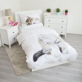 Jerry Fabrics Bela enojna bombažna otroška posteljnina 140x200 cm Kitten – | Shoptok.si