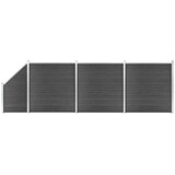  Set panela za ogradu WPC 619 x (105 - 186) cm crni | shoptok.hr