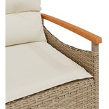  Vrtna klupa s jastucima 116 x 62,5 x 74 cm bež od poliratana | shoptok.hr
