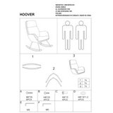  Fotelja za ljuljanje HOOVER - Baršunasta tkanina - siva | shoptok.hr