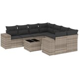 Maison Chic Seti vrtnega pohištva - Vrtna garnitura - Vrtni pohištvo set 9-delna z blazinami sv. siv poli ratan, (21797266) | Shoptok.si