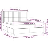  box spring s madracem LED svjetlosivi 180x200 cm tkanina | shoptok.hr