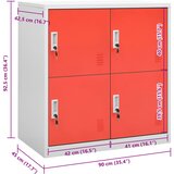Ormarić s ključem svjetlosivi-crveni 90 x 45 x 92,5 cm čelični | shoptok.hr