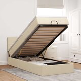  Otomanski okvir kreveta s madraca krem 90x190cm od tkanine | shoptok.hr