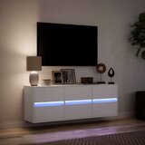 vidaXL Stenska TV omarica z LED lučkami bela 130x31x45 cm | Shoptok.si