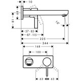 Hansgrohe Metris S 225 Chrome uzidna baterija (slavina) za umivaonik sa odlivnim ventilom sifona nezatvorivim 31163000 Cene