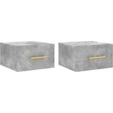  Zidni noćni ormarići 2 kom Siva betona 35 x 35 x 20 cm | shoptok.hr