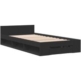 vidaXL Okvir kreveta s ladicom crni 75 x 190 cm konstruirano drvo | shoptok.hr