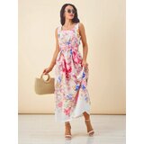 Resti Women's viscose midi dress with straps, with a belt in various flowers | Shoptok.si