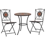  3-dijelni mozaični bistro set s pločicama narančasto-sivi | shoptok.hr