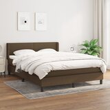 vidaXL Box spring postelja z vzmetnico temno rjava 140x200 cm blago Cene