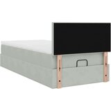 vidaXL Otomanski posteljni okvir z vzmetnico siv 90x190 cm žamet | Shoptok.si
