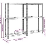 vidaXL 2-slojne police za gume 2 kom srebrne 110x40x180 cm čelik | shoptok.hr