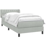 Box Spring krevet s madracem svijetlo sivi 80x220 cm samt | shoptok.hr