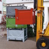 eurokraft pro Zaboj s preklopnim dnom, prostornina 1,5 m³, mišje sive barve RAL 7005 | Shoptok.si