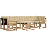 vidaXL Zunanja garnitura za sedenje z blazino 8 pcs Bela in bež, (5000280213) | Shoptok.si