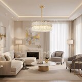 Toolight Viseća lampa s kristalićima APP1747-8CP 60 cm Zlato | shoptok.hr