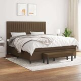  Box spring postelja z vzmetnico temno rjava 160x200 cm blago, (20901726) Cene