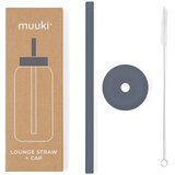Muuki Silikonska slamka sa četkom za čišćenje/s poklopcem Smoke Grey – | shoptok.hr