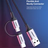 Ugreen USB-A to Micro USB + USB Type-C Cable 1m Black | shoptok.hr