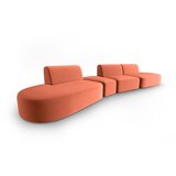 Milo Casa Rožnata žametna sedežna garnitura levi kot 428 cm Paolo – | Shoptok.si