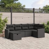 vidaXL 6-dijelni set vrtnih sofa s jastucima crni od poliratana | shoptok.hr