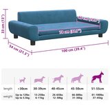  Krevet za pse plavi 100 x 54 x 33 cm baršunasti | shoptok.hr