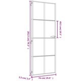 Sobna vrata tanka zlatna 76x201,5 cm kaljeno staklo i aluminij | shoptok.hr