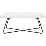  Klupa s gumbastim tkanjem Bijela 110 x 40 x 46 cm Tkanina | Eponuda.com