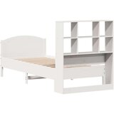 vidaXL Krevet s regalom za knjige bez madraca bijeli 90x200cm borovina | shoptok.hr