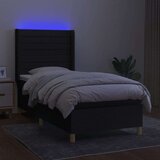  Box spring postelja z vzmetnico LED črna 80x200 cm blago, (20900904) | Shoptok.si